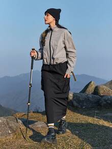 WanderVale Women's Softshell Hooded Outdoor Jacket Sports - Grey - View 6