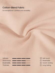 GLOWMODE Lot de 2 culottes triangle en mélange de coton doux, respirantes, anti-transpiration, taille haute, confortables, anti-roulement, pour le quotidien, les tenues décontractées et le sport - Nude - Voir 4