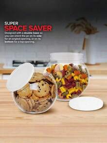 5/10pcs 350ml Transparent Plastic Jars With Lids, Wide Mouth Design, Suitable For Kitchen Countertop Storage Of Candies, Gummies, Cookies And Snacks, Also Can Be Used For Home Decor, Party And Holiday Organization - Multicolor - View 6