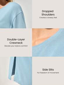 GLOWMODE Modal oversized Everymode t-shirt, vardaglig casual kompressionsskjorta - Blå - Visa 4