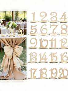 10 20 Pieces Rustic Artificial Wood Number Place Card Holders Size 1 20 Reusable Table Number Stands For Wedding Birthday Anniversary Graduation Party Home Decor Summer Gift Beach Back To School Room Decoration - one size fits all - View 9
