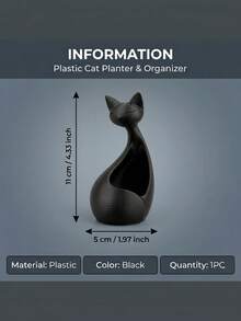 1PC Cute Cat Shaped Ceramic Multifunctional Succulent Planter Storage Container For Jewelry Pens Desk Windowsill Decor Home Office Gift - A - View 8