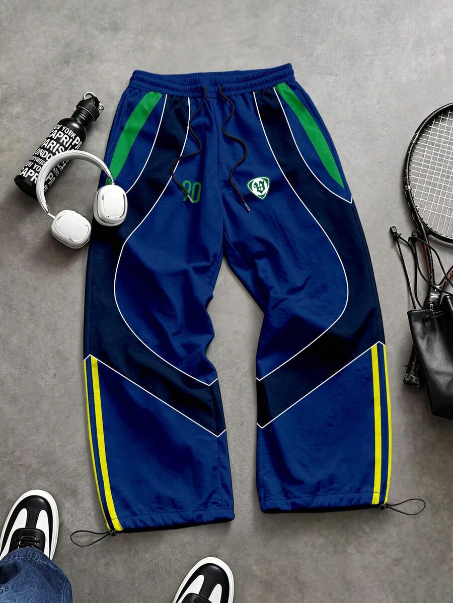 Sport MetroGents Pantalones largos deportivos de bloques de color y patchwork para hombre, gimnasio - Multicolor - Ver 1