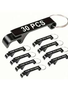 30 PCS Personalized Keychain Bottle Openers, Engraved Metal Key Ring Accessories, Ideal For Wedding Favors, Promotional Items, Stainless Steel, Multi-Functional Custom Personalized Gift For Anniversary Birthday Graduation Housewarming - Multicolor - View 9
