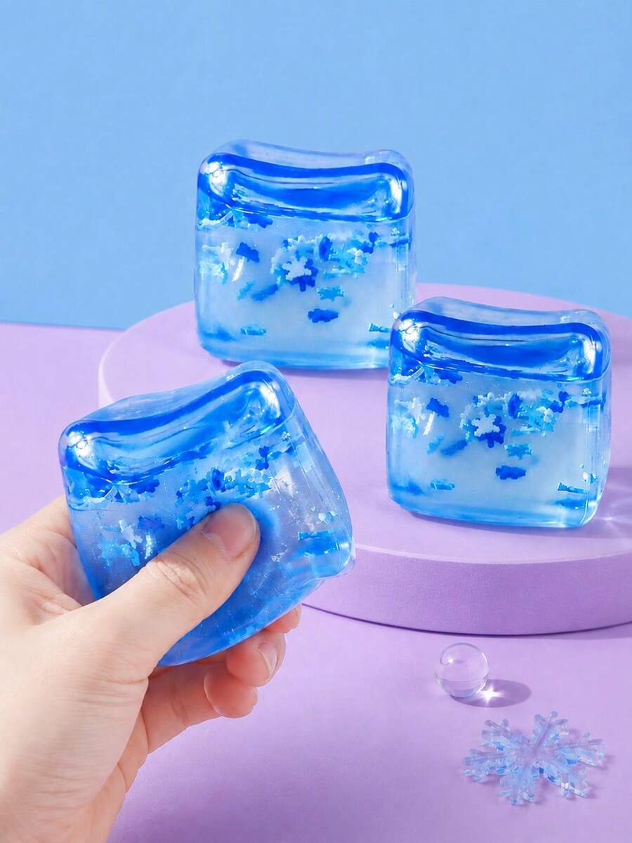 POKOJA LAND 1/3/5Pcs Cool Cubes - Fun, Sparkling, Stretchy, Stress Cube Slow Rising Sensory And Fidget Toys For Adults - Great Stress Relief Toys To Squeeze At Home, Desk