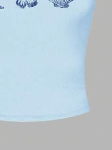 Teen Girls Casual Minimalist Spaghetti Strap Fitted Tank Top Summer Top - Multicolor - View 4