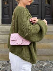 Cévolie Französischer modischer lässiger Damen-Cardigan Pullover - Olivgrün - Übersicht 2