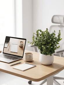 1PC Artificial Eucalyptus Potted Plant, Plastic Material, Home Decor Accessory, Small Fake Plant, Suitable For Indoor Home Decoration, Artificial Flowers, Can Be Used For Windowsill, Bathroom, Wall, Desk, Office, Kitchen, Farmhouse Decor, Ideal Gift For Birthday, Graduation, Garden Decor, Outdoor Plants, Gardening And More - Multicolor - View 10