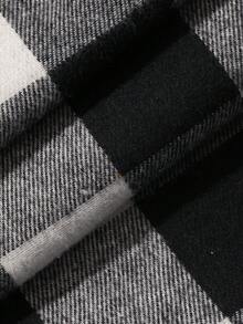 DAZY 夏季深灰色素色T恤搭配格紋長褲男士居家休閒套裝睡衣 - 彩色 - 查看 7