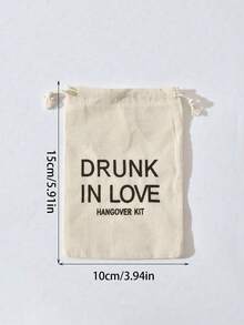 6PCS Bridal Party Favor Hangover Recovery Kit In Burlap Bag Love Drunk Emergency Gift Set With Custom Tag For Bachelorette Birthday Wedding - Multicolor - View 7