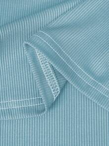 Manfinity Dauomo Men's Summer Patch Decor Crew Neck Pullover Tank Top - Baby Blue - View 5