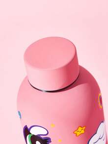 THE POWERPUFF GIRLS X SHEIN 500ml /16 Oz 真空保溫不鏽鋼杯，1個防漏蓋，適用於熱飲/冷飲，適用於大多數杯架 - 玫紅色 - 查看 4