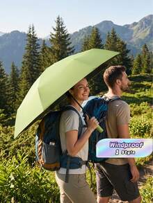 Automatic UV-Protective Umbrella With Storage Bag, 24 Ribs For Wind And Rain Protection, Fiberglass Frame, Rubber Handle - Suitable For All Weather Conditions, Easy To Open And Close, Available In Sophisticated, Business, And Minimalist Styles, - Multicolor - View 2