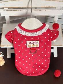 PETSIN 1PC Spring Summer Breathable Pet Tank Top, Cute Suspender Dress For Teddy Bichon Puppy Kitten - Red - View 10