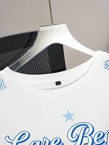 SHEIN X Care Bears 大尺碼卡通印花圓領T恤全身印花 - 白色 - 查看 5