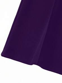SHEIN Unity 女款素色休閒百搭日常寬腿長褲 - Bold Plum - 查看 4