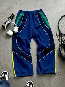 Sport MetroGents Pantalones largos deportivos de bloques de color y patchwork para hombre, gimnasio - Multicolor - Ver 2