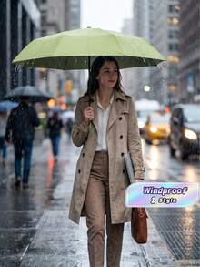Automatic UV-Protective Umbrella With Storage Bag, 24 Ribs For Wind And Rain Protection, Fiberglass Frame, Rubber Handle - Suitable For All Weather Conditions, Easy To Open And Close, Available In Sophisticated, Business, And Minimalist Styles, - Multicolor - View 1