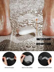 24pcs Anti Slip Shower Stickers Bathroom Anti-Slip Strip Peva Transparent Bathtub Anti-Slip Sticker Tape For Bathroom Tub Floor And Shower - White - View 5