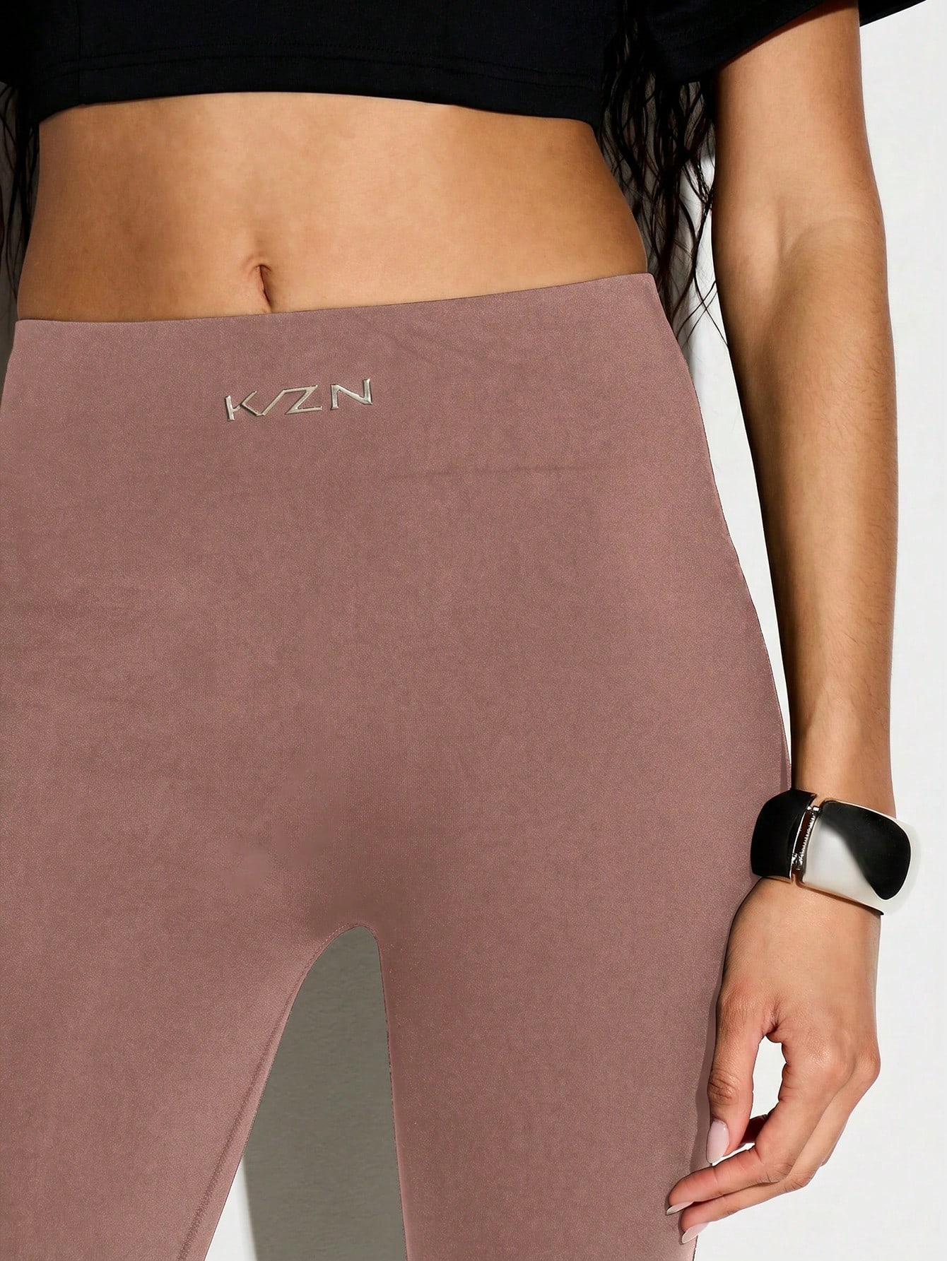High-Waist Stirrup Leggings With Split Hem Detail