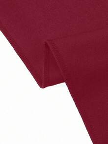 Sweetra Celana Panjang Wanita Model Kaki Lebar dengan Desain Gesper Logam di Pinggang - Burgundy - View 5