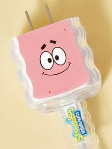 SpongeBob SquarePants | SHEIN 數據線保護套，相容 iPhone 充電器，卡通圖案，3 件組充電器保護套（不含數據線） - 無色 - 查看 6