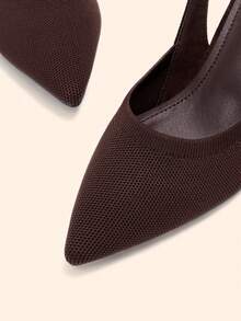CUCCOO BASICS Woman Shoes Minimalist Elegant Point Toe Black Slingback Stiletto Pumps For Summer Vacation Shoes Summer Elegant Heels Back To School Shoes College Student Shoes Spring Shoes Spring Break Easter For Christmas - Coffee Brown 1 - View 8