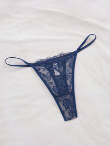 SHEIN 5件組性感蕾絲女款丁字褲舒適內褲 - 彩色 - 查看 4