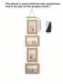 A Retro Log-Colored Coffee-Colored 6-Inch 4-Link Personalized Creative Photo Frame Collection Photo Can Be Hung On The Wall Suitable For Bedroom Living Room Office - Multicolor - View 6