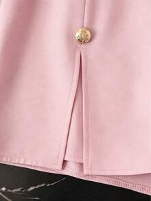 Franclia Women's Summer Elegant Commuter Solid Color Shorts - Pink - View 3