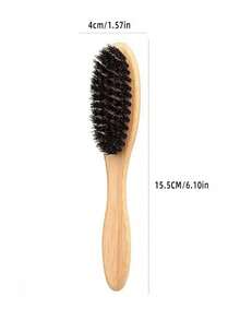 1pc/2pcs Boar Bristle Hair Brush Bamboo Comb For Men Beard Women Detangling Edge Brush Curly Hair Styling Tools Mini Wooden Pin Ball Tip Brush Set Salon Barber Supplies Travel Essentials Back To School Hair Products Accessories - Multicolor - View 11