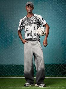EVRINFINITE Top estampada digital de hombre con elemento de estrella y estampado de leopardo vintage de la calle - Multicolor - Ver 3