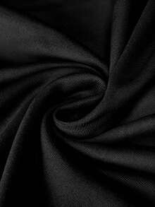 SHEIN LUNE French Style Flowy Cape Sleeve Off-Shoulder T-Shirt - Black - View 4