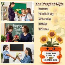 MINKOJA 1 Hand-Crocheted Table Decoration: A Cute Potted Plant Figurine-A Thoughtful Gift For Friends And Sisters, Or A Token Of Appreciation For Mom, Colleagues, And Family; Perfect As A Small Gift For Bedroom Decor - Multicolor - View 5