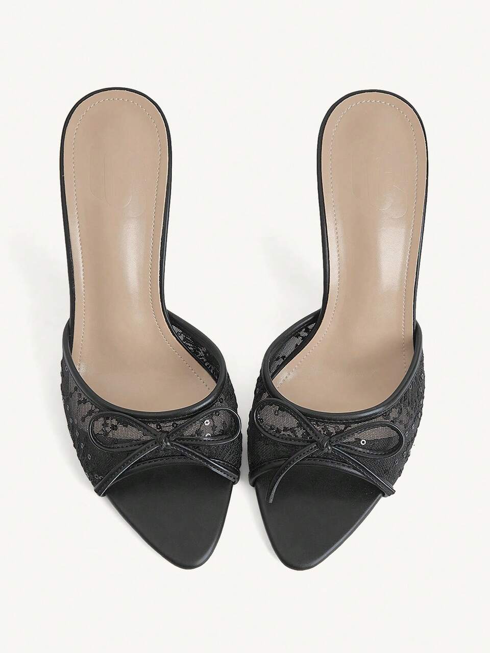 CUCCOO CHICEST Women Shoes Spring And Summer New Pointed Black Lace Mesh Bow Fish Mouth High-Heeled Sandals, Comfortable And Versatile Elegant Sexy Party Sandals