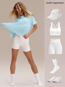 GLOWMODE Modal oversized Everymode t-shirt, vardaglig casual kompressionsskjorta - Blå - Visa 6