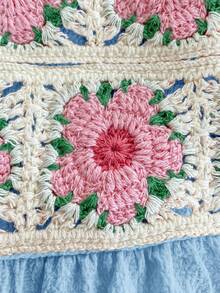 Emery Rose Kids Emery Rose Kids 少女花卉刺繡細肩帶背心上衣與長褲套裝 - 藍色 - 查看 6