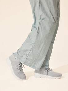 CUCCOO BASICS Ladies' Fashionable Grey Cloth Lace-Up Lightweight Running Outdoor Sneakers, Comfortable And Breathable, Suitable For Jogging, Commuting And Casual Walking Back To School - Grey - View 7