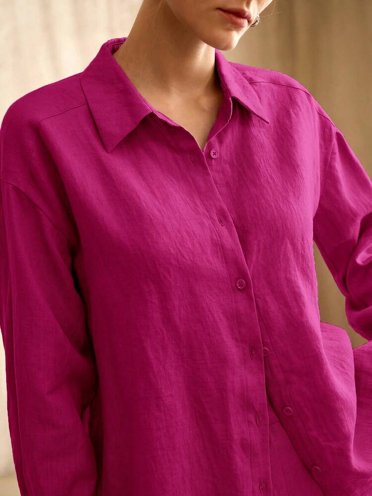WOMEN'S LINEN COMFORTABLE LONG SLEEVE LOOSE SHIRT