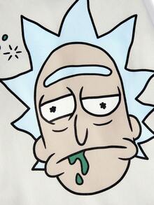 Rick and Morty X SHEIN 1件 Rick Sanchez 寵物背心，四季透氣無袖狗貓背心，趣味卡通臉印花小狗上衣，多尺寸 XXS-XXXXXL 適用於小型中型大型狗 & 貓，寵物主人 & 科幻迷的完美禮物 - 灰色 - 查看 3
