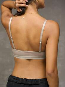 Esseday Minimalist Natural Deep Skin Tone Front Closure Supportive Underwire Padded Comfy Balconette Bra For Women - Grey - View 2