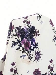 SHEIN Clasi 女款優雅花卉印花拼接短洋裝，適合夏季 - 彩色 - 查看 6