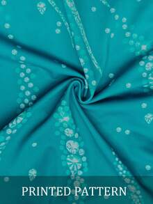Vestido de patinaje artístico para niñas preadolescentes, diseño ajustado de alta elasticidad con estampado de chispas de diamantes, falda de malla fluida y suave en azul aguamarina - Multicolor - Ver 3