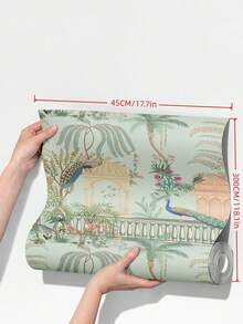 1 PC Roll Waterproof Removable Peacock Floral Pattern Wallpaper Elegant Home Decor Wall Art Sticker For Living Room Bedroom Office Hallway - multicolor - View 21