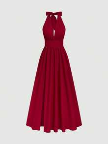 Women Long Dresses - Navy Blue - View 10