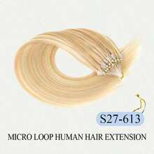12-22inch Straight 50 Strands /Pack Invisible Beads Thick Micro Ring Loop 100% Human Hair Extensions With Fishing Line No Glue Needed Easy To Shape For Thin Hair And Salon Use All Women Daily Use Smooth And  Soft Silky Healthy Human Hair Extensions - Multicolor - View 25