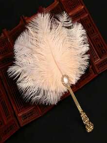 1pc Vintage Palace Luxury Fan Golden Handle Diamonds Pearls Hanfu Cheongsam Prop Elegant Hand Fan Banquets Balls Fashion Accessory Home Decor Women Day Gift Travel Essential Wedding Favor Bedroom Mothers Day Gift Summer Beach Decor - A - View 14