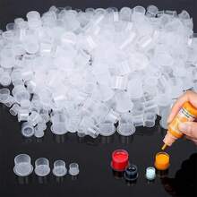 1000Pcs Tattoo Ink Cup Covers With Base, Disposable Tattoo Ink Cups, Tattoo Supply Set - Clear - View 4