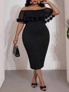 Veslaya 2026 Spring Summer Women's Plus Size New Music Festival Anniversary Graduation Season Basic Versatile Cruise Travel Sexy Beach Cocktail Elegant Black - Black - View 8