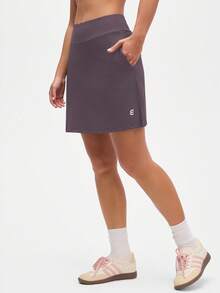 Gameset SHEIN Sport 新款多功能高級女款運動跑步裙 - 紫色 - 查看 4